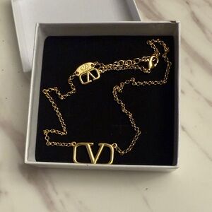 Gold Chain Necklace with Logo